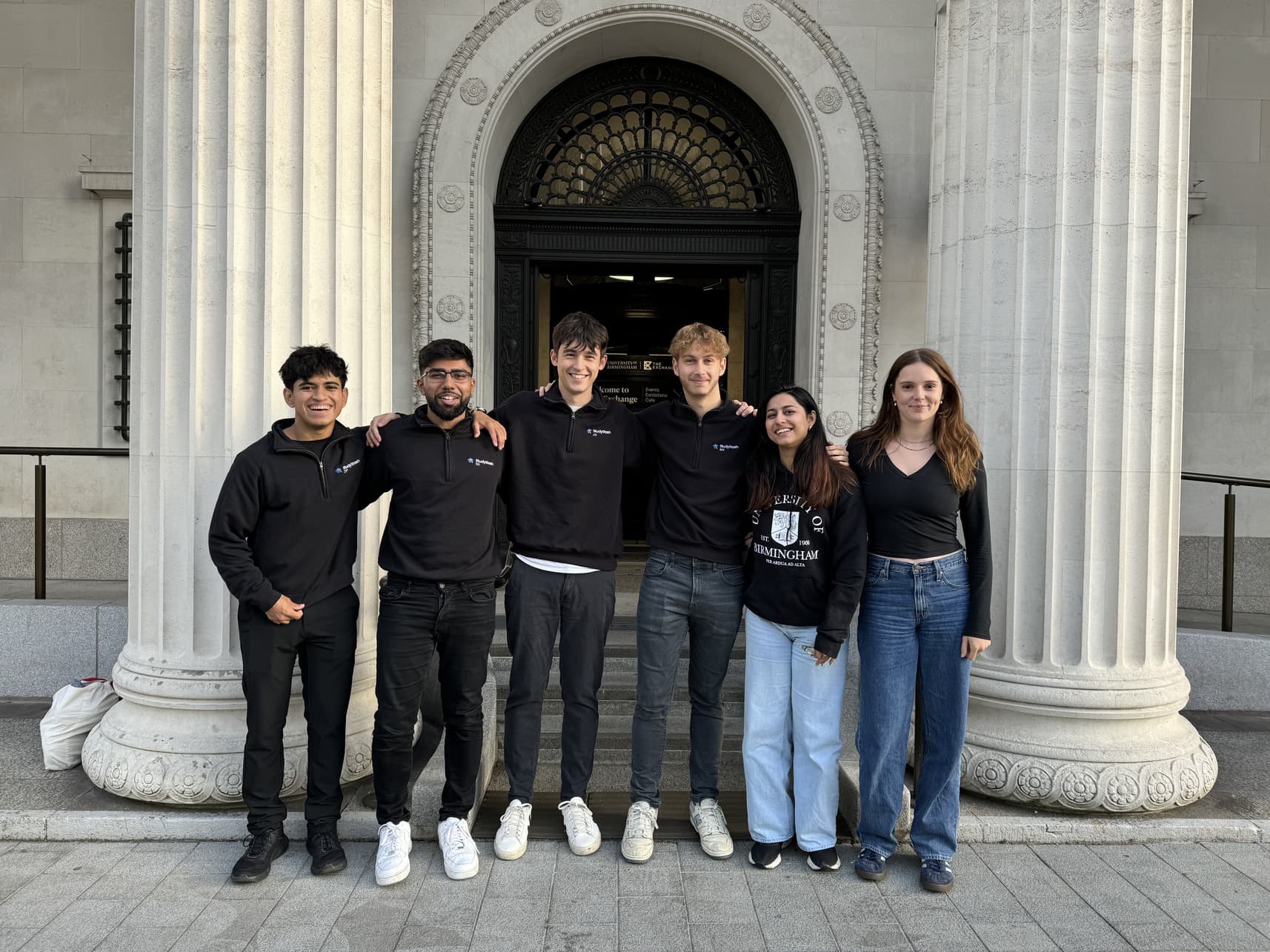 StudyStash founders Jonathan Graham and Ben Ward (centre) with student members of their team